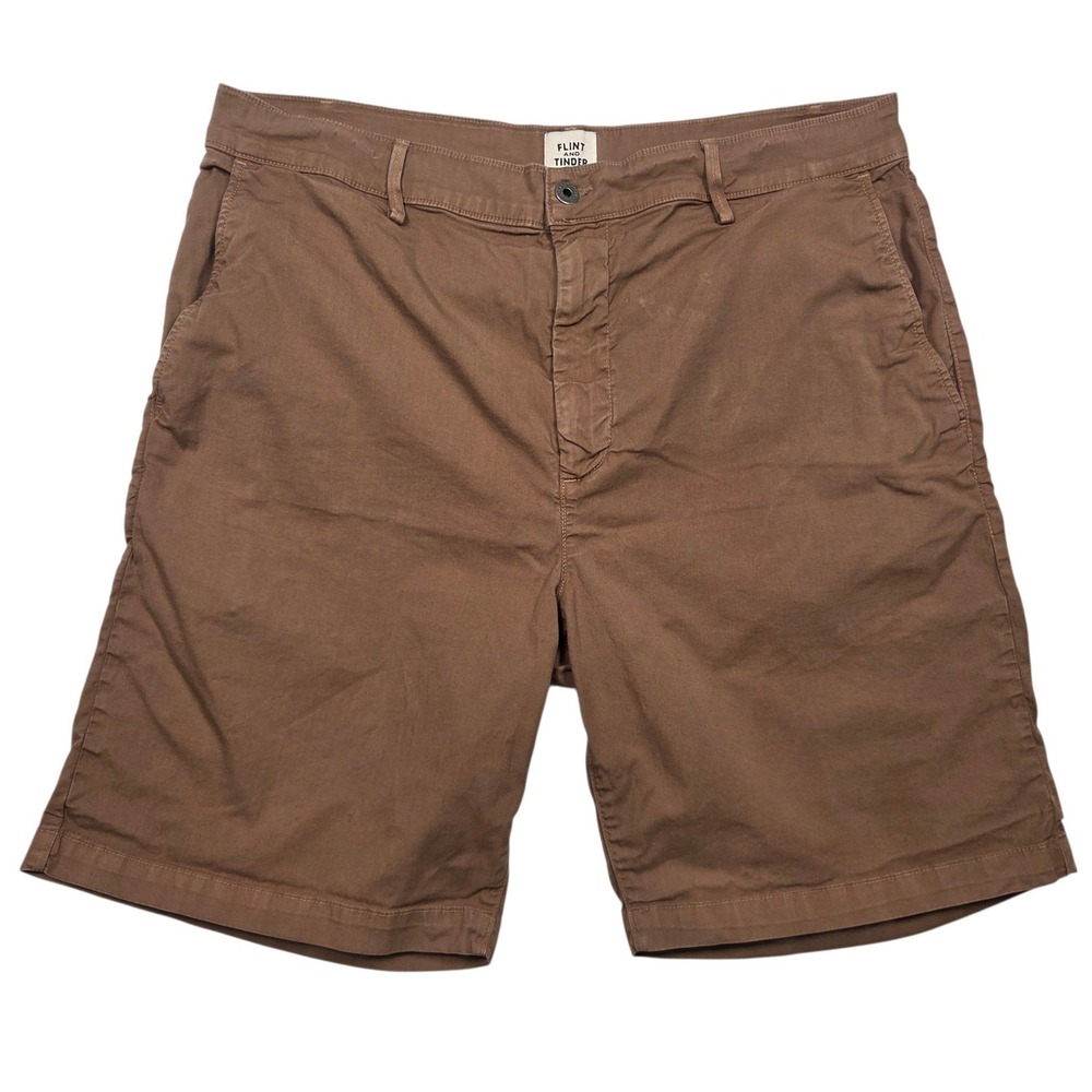 Flint and Tinder Shorts Mens 38 Fits 36"  Brown Cotton Stretch Twill Made in USA
